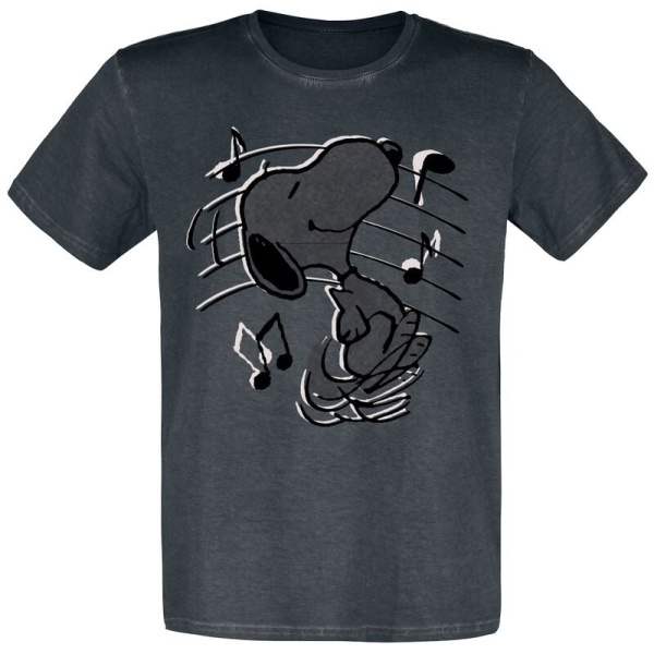 Peanuts Snoopy Music Tričko černá - Merchstore.cz