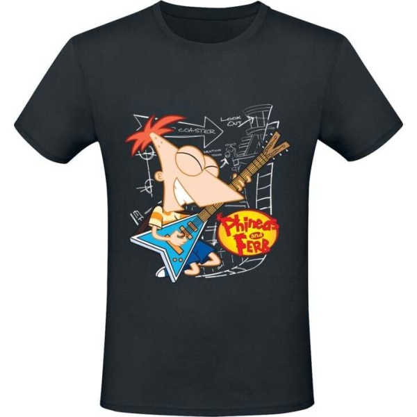Phineas And Ferb Tech Tričko černá - Merchstore.cz