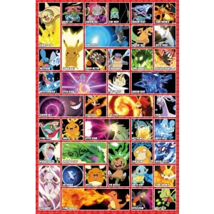 Pokémon Moves - Poster plakát vícebarevný - Merchstore.cz