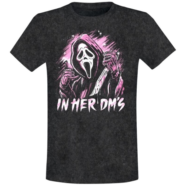 Scream (Film) Ghostface - In Her Dm's Tričko černá - Merchstore.cz