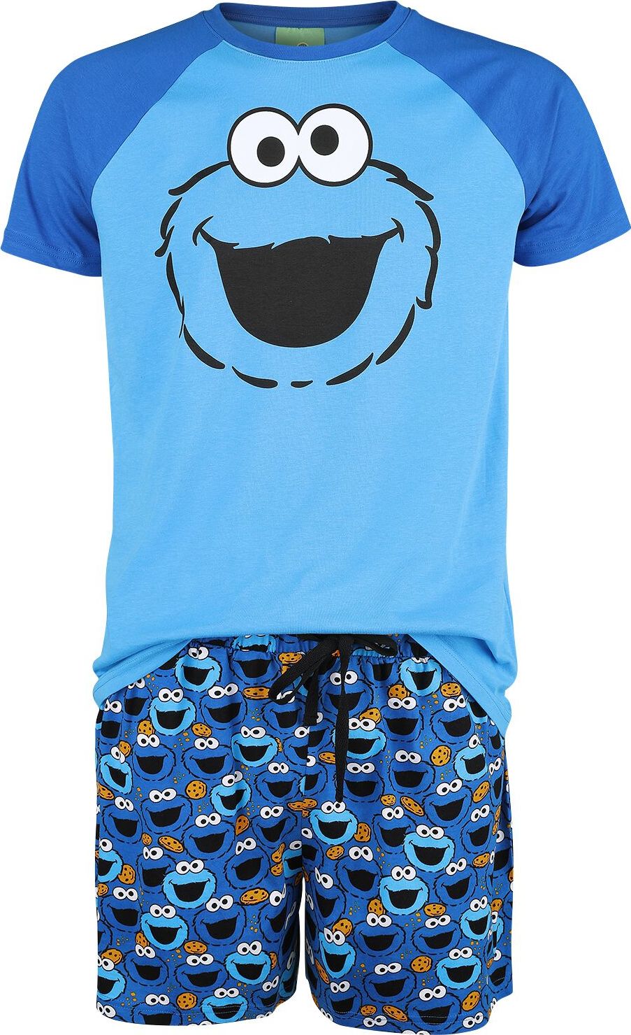 Sesame Street Cookie Monster pyžama modrá - Merchstore.cz Sesame Street Cookie Monster pyžama modrá - Merchstore.cz