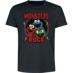 Sesame Street Monsters Of Rock Tričko černá - Merchstore.cz