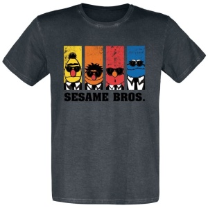 Sesame Street Sesame Bros. Tričko černá - Merchstore.cz