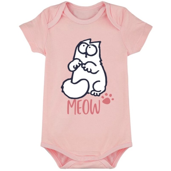 Simon's Cat Meow body světle růžová - Merchstore.cz