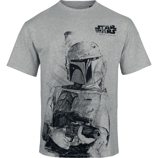 Star Wars Bounty Hunter Tričko smíšená svetle šedá - Merchstore.cz
