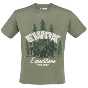 Star Wars Ewok Tričko olivová - Merchstore.cz