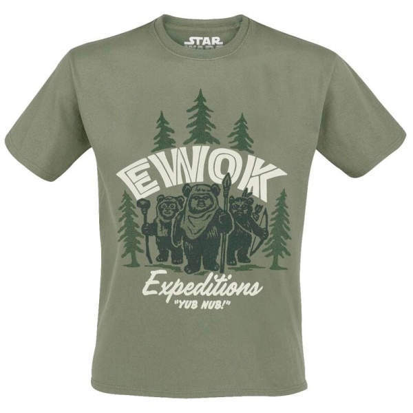 Star Wars Ewok Tričko olivová - Merchstore.cz