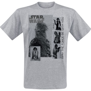 Star Wars May the Force Be With You Tričko smíšená svetle šedá - Merchstore.cz