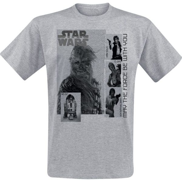 Star Wars May the Force Be With You Tričko smíšená svetle šedá - Merchstore.cz