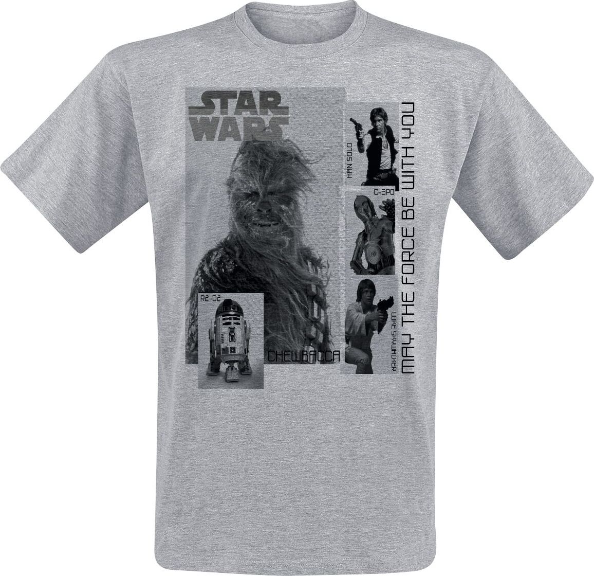 Star Wars May the Force Be With You Tričko smíšená svetle šedá - Merchstore.cz Star Wars May the Force Be With You Tričko smíšená svetle šedá - Merchstore.cz