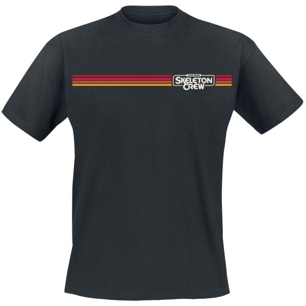 Star Wars Skeleton Crew - Retro Stripes potisk na přední a zadní straně Tričko černá - Merchstore.cz