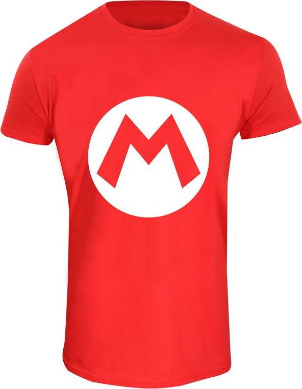 Super Mario Mario Badge Tričko červená - Merchstore.cz Super Mario Mario Badge Tričko červená - Merchstore.cz