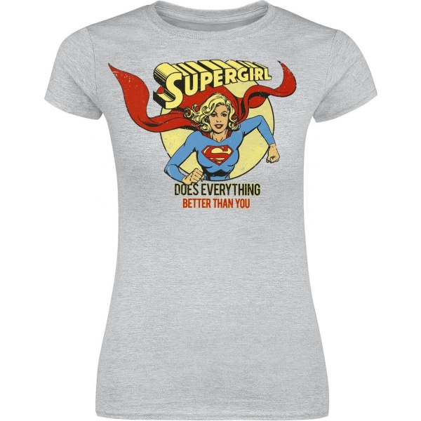 Supergirl Does everything better than you Dámské tričko prošedivelá - Merchstore.cz