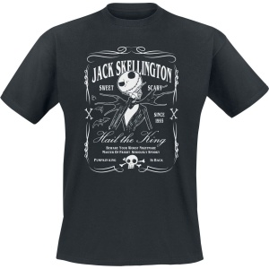 The Nightmare Before Christmas Jack Skellington Label Tričko černá - Merchstore.cz