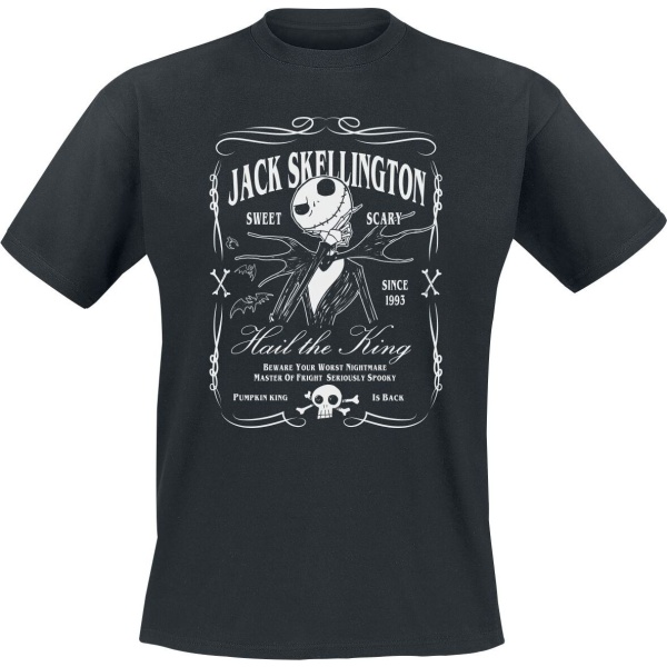 The Nightmare Before Christmas Jack Skellington Label Tričko černá - Merchstore.cz
