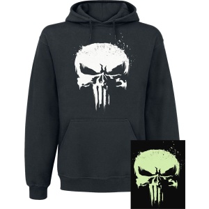 The Punisher Skull -svítí v tmě Mikina s kapucí černá - Merchstore.cz