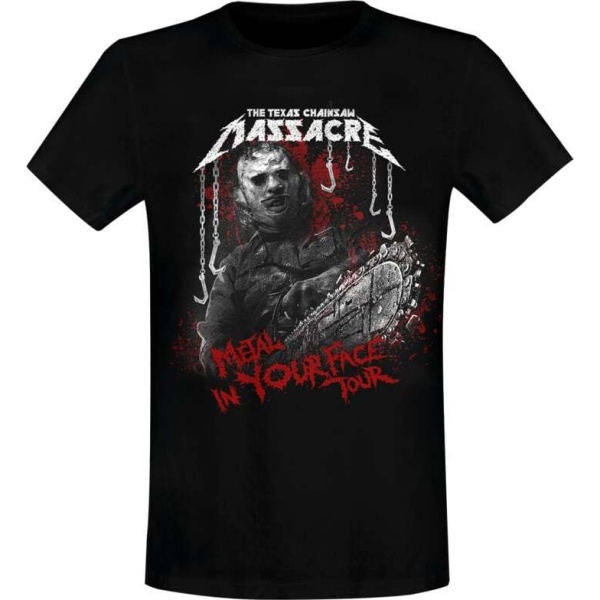 The Texas Chainsaw Massacre Metal In Your Face Tour Tričko černá - Merchstore.cz