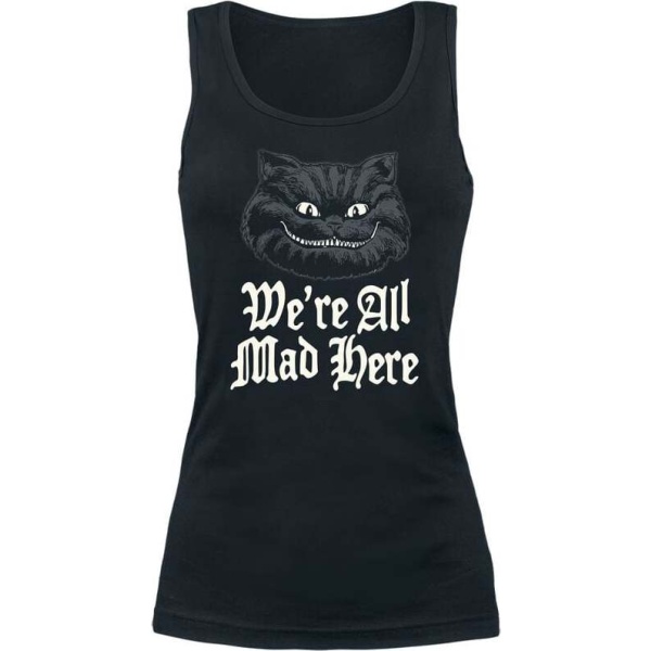Alice in Wonderland We're All Mad Here Dámský top černá - Merchstore.cz