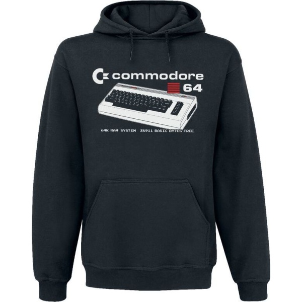 Commodore 64 64K RAM Hoodie Mikina s kapucí černá - Merchstore.cz
