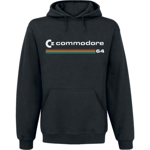 Commodore 64 Commodore Logo Hoodie Mikina s kapucí černá - Merchstore.cz