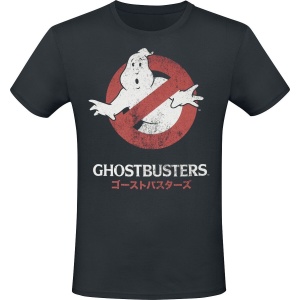 Ghostbusters Japanese Text Logo Tričko šedá - Merchstore.cz