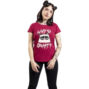 Grumpy Cat Why So Grumpy? Dámské tričko burgundská červeň - Merchstore.cz