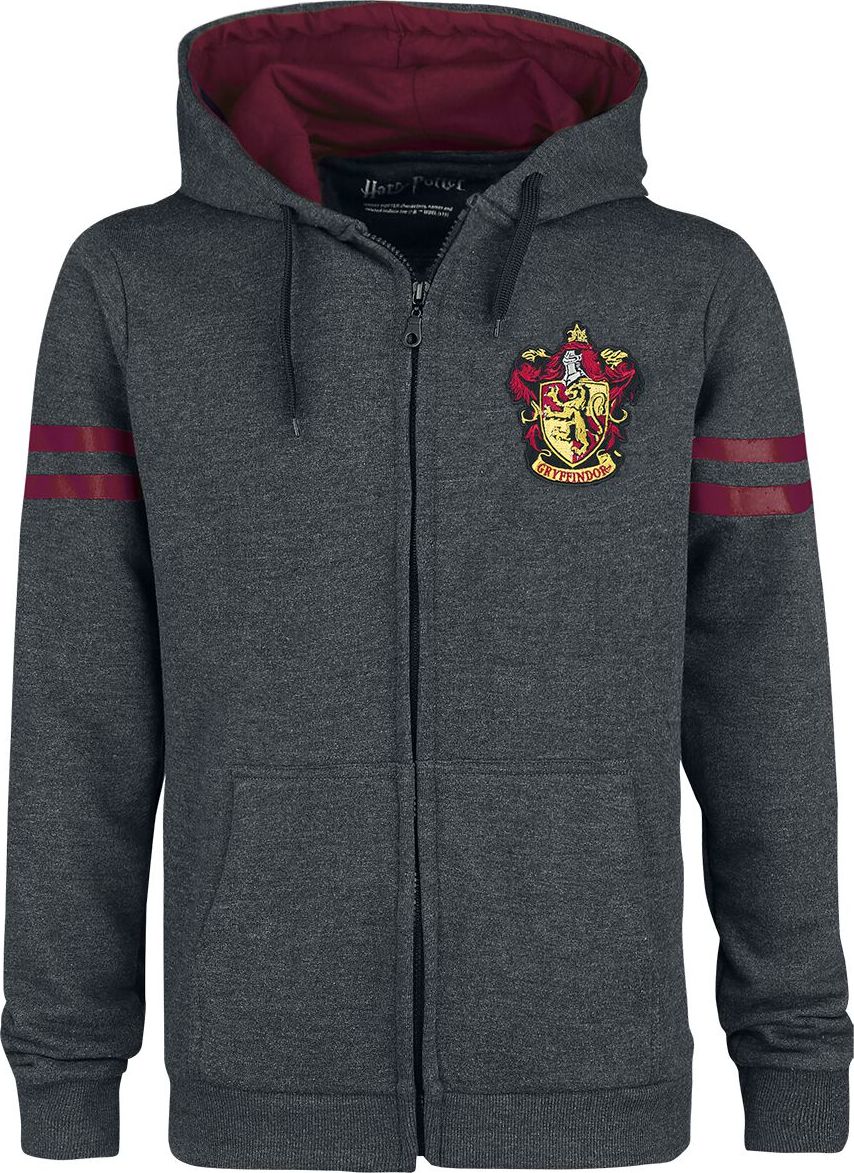 Harry Potter Gryffindor Sport Mikina s kapucí na zip šedá/bordová - Merchstore.cz Harry Potter Gryffindor Sport Mikina s kapucí na zip šedá/bordová - Merchstore.cz