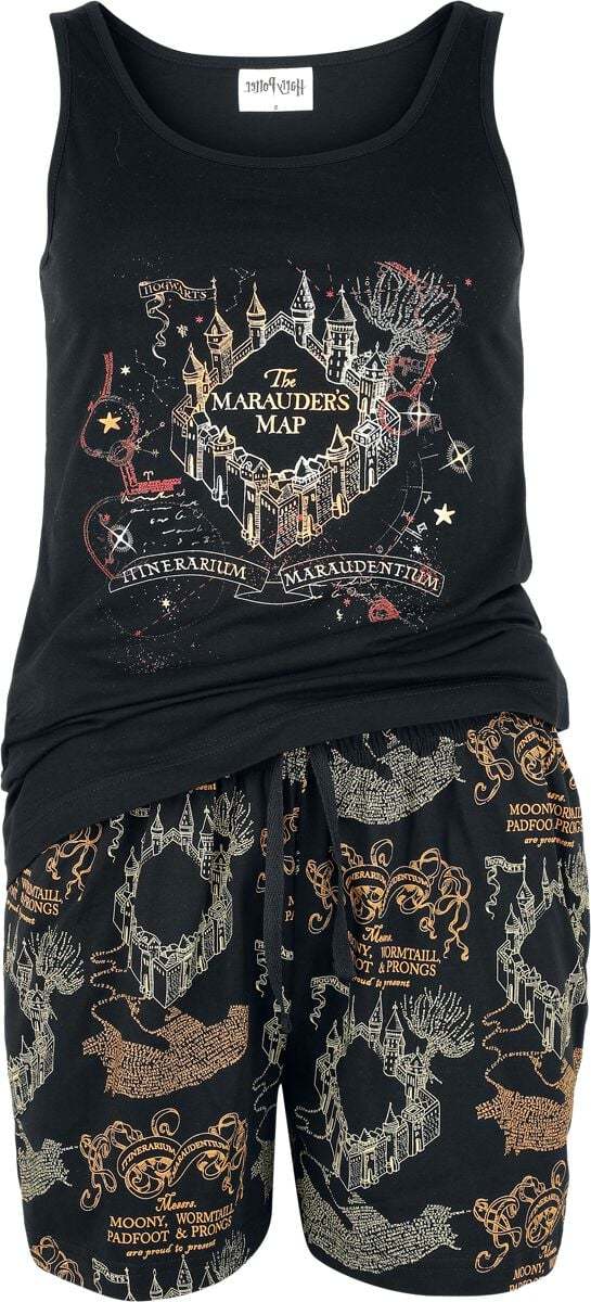 Harry Potter Marauder's map pyžama černá - Merchstore.cz Harry Potter Marauder's map pyžama černá - Merchstore.cz