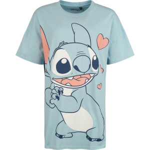 Lilo & Stitch Stitch Love - Oversize Dámské tričko světle modrá - Merchstore.cz