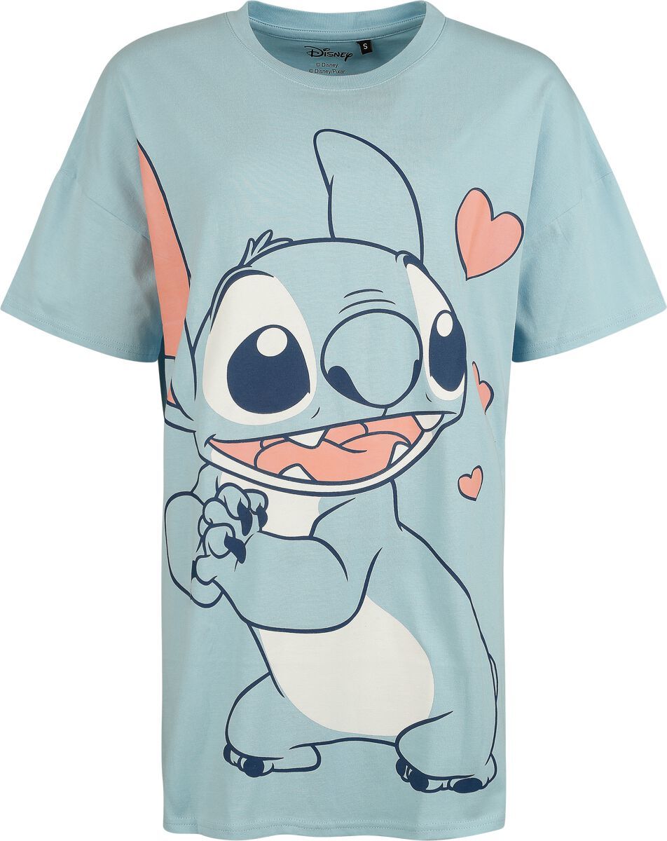 Lilo & Stitch Stitch Love - Oversize Dámské tričko světle modrá - Merchstore.cz Lilo & Stitch Stitch Love - Oversize Dámské tričko světle modrá - Merchstore.cz