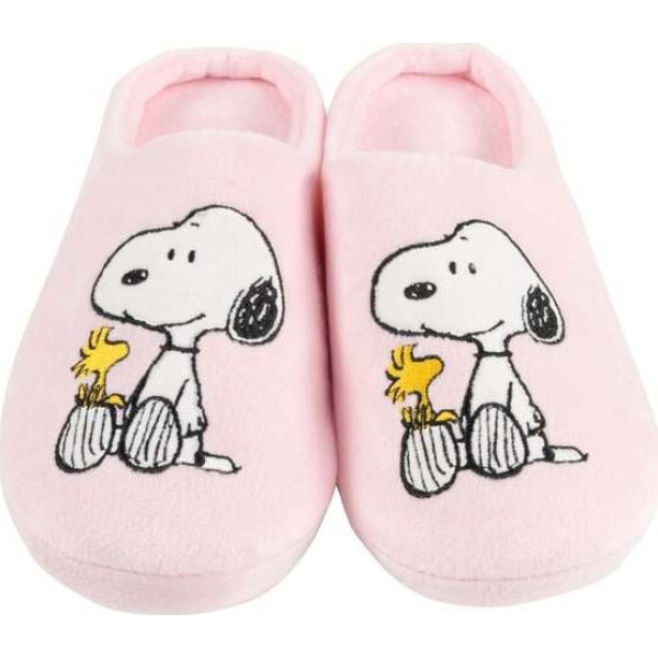 Peanuts Snoopy & Woodstock papuce světle růžová - Merchstore.cz