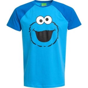 Sesame Street Cookie Monster Face Tričko modrá - Merchstore.cz