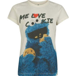 Sesame Street Cookie Monster - Krümelmonster - Me Love Cookie Dámské tričko vícebarevný - Merchstore.cz