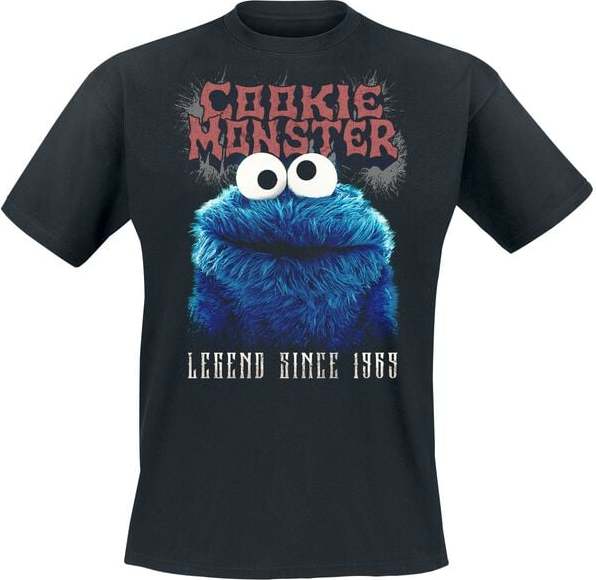 Sesame Street Cookie Monster - Legend Tričko černá - Merchstore.cz Sesame Street Cookie Monster - Legend Tričko černá - Merchstore.cz