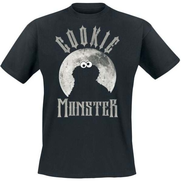 Sesame Street Cookie Monster - Moonlight Tričko černá - Merchstore.cz