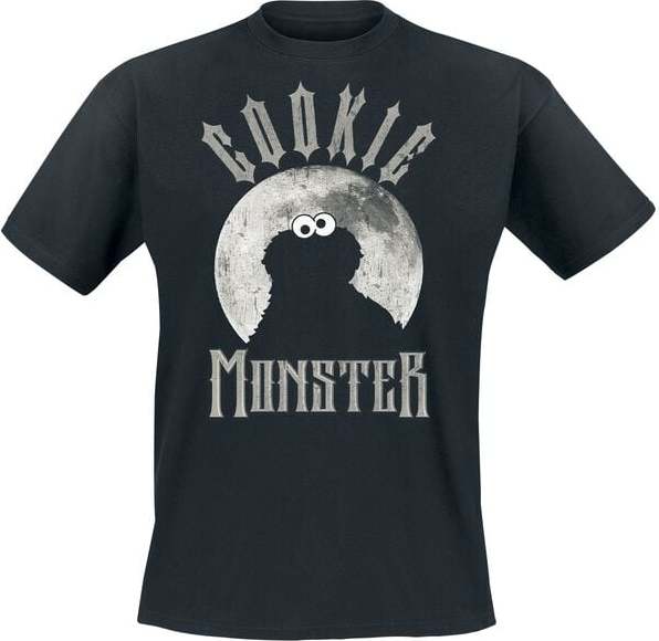 Sesame Street Cookie Monster - Moonlight Tričko černá - Merchstore.cz Sesame Street Cookie Monster - Moonlight Tričko černá - Merchstore.cz