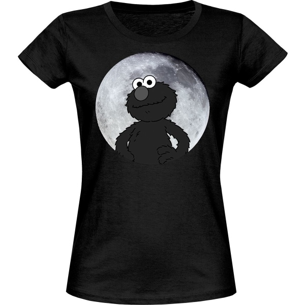 Sesame Street Elmo Moonlight Dámské tričko černá - Merchstore.cz