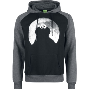 Sesame Street Krümelmonster - Moonlight - Cookie Monster Mikina s kapucí cerná/šedá - Merchstore.cz