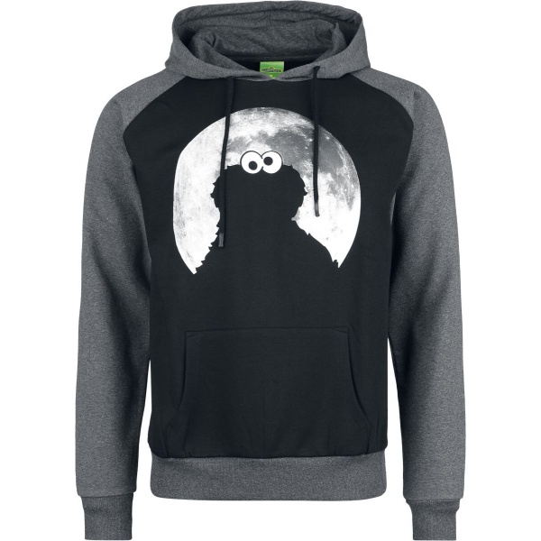 Sesame Street Krümelmonster - Moonlight - Cookie Monster Mikina s kapucí cerná/šedá - Merchstore.cz