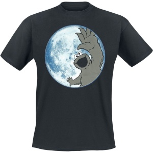 Sesame Street Krümelmonster - Moonlight - Cookie Monster Tričko černá - Merchstore.cz