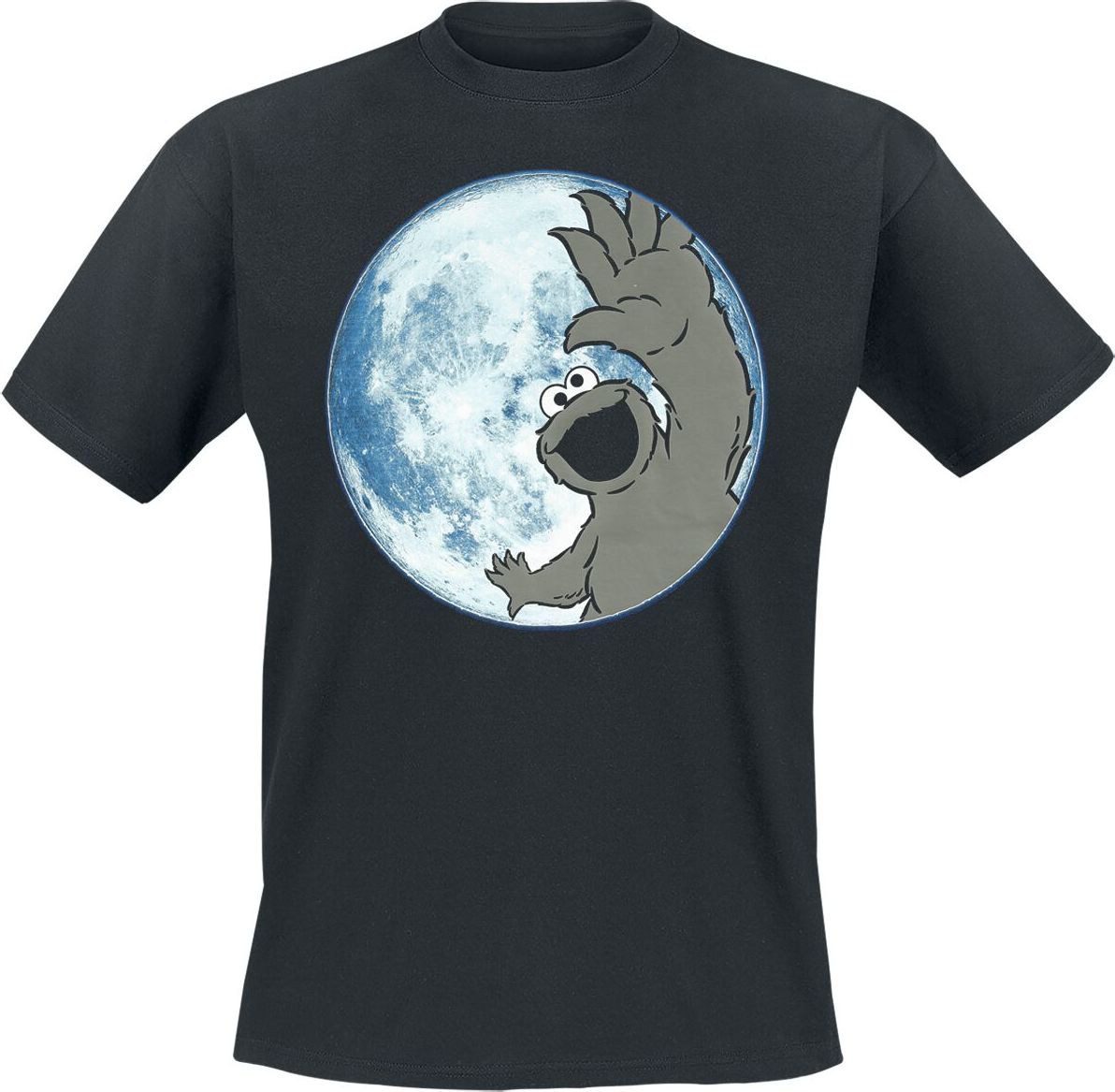Sesame Street Krümelmonster - Moonlight - Cookie Monster Tričko černá - Merchstore.cz Sesame Street Krümelmonster - Moonlight - Cookie Monster Tričko černá - Merchstore.cz