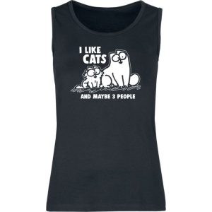 Simon's Cat I Like Cats And Maybe 3 People Dámský top černá - Merchstore.cz