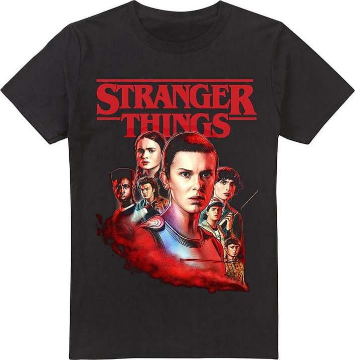 Stranger Things Hawkins Heroes Poster Tričko černá - Merchstore.cz Stranger Things Hawkins Heroes Poster Tričko černá - Merchstore.cz