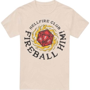 Stranger Things Hellfire Club Fireball Him Tričko krémová - Merchstore.cz