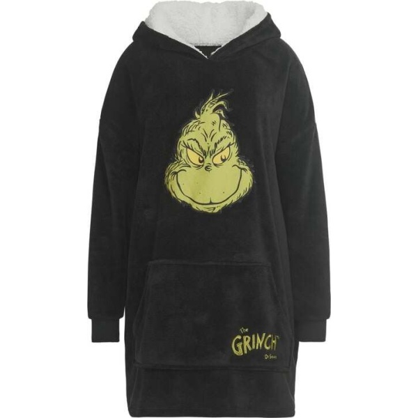 The Grinch Grinch - Face - Oversize - Kuschelpullover Mikina s kapucí černá - Merchstore.cz