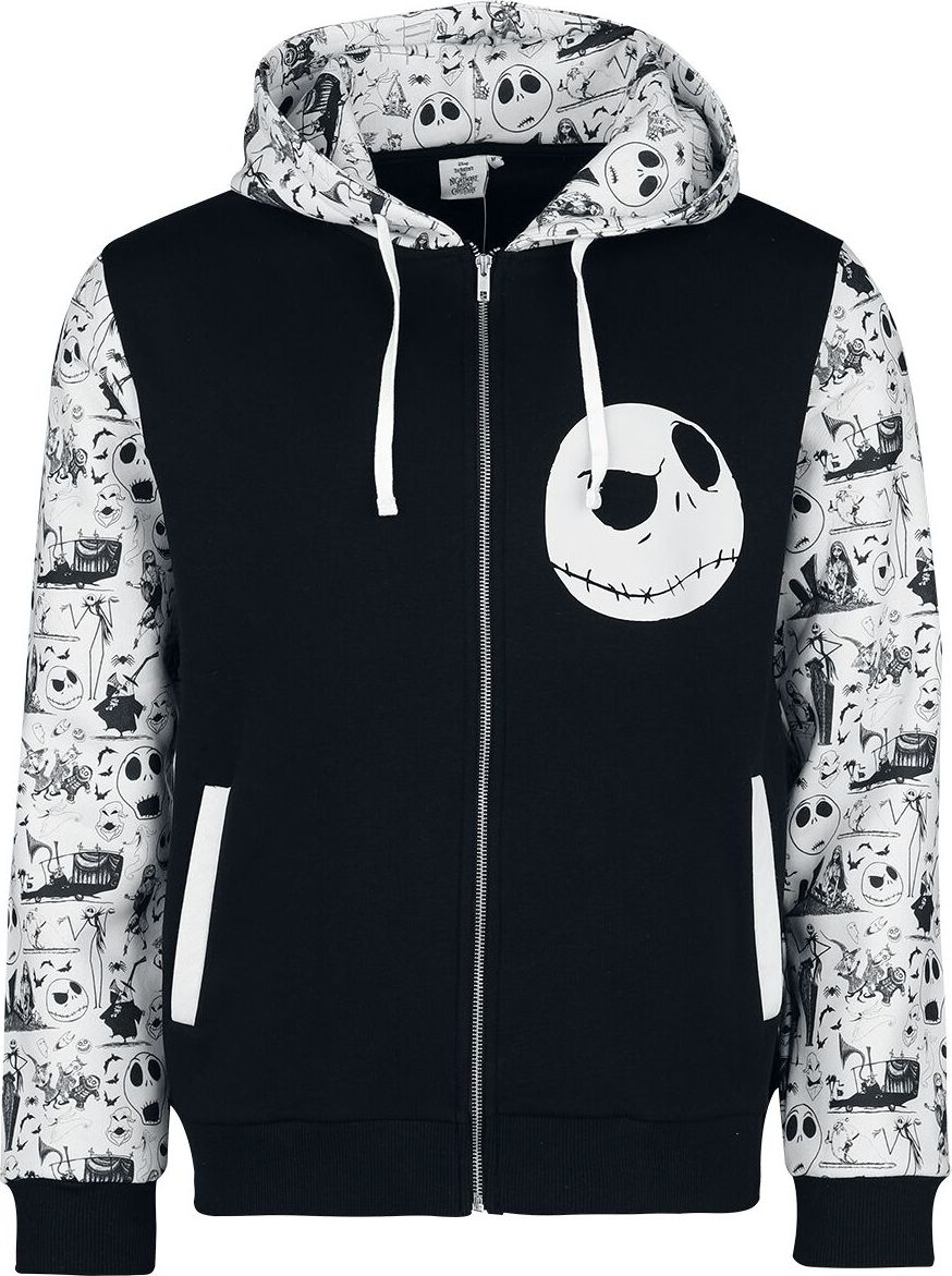 The Nightmare Before Christmas Jack Mikina s kapucí na zip cerná/bílá - Merchstore.cz The Nightmare Before Christmas Jack Mikina s kapucí na zip cerná/bílá - Merchstore.cz