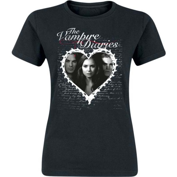 The Vampire Diaries Lace Hear Dámské tričko černá - Merchstore.cz