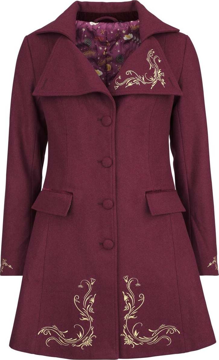 Willy Wonka And The Chocolate Factory Wonka Dámský kabát burgundská červeň - Merchstore.cz Willy Wonka And The Chocolate Factory Wonka Dámský kabát burgundská červeň - Merchstore.cz