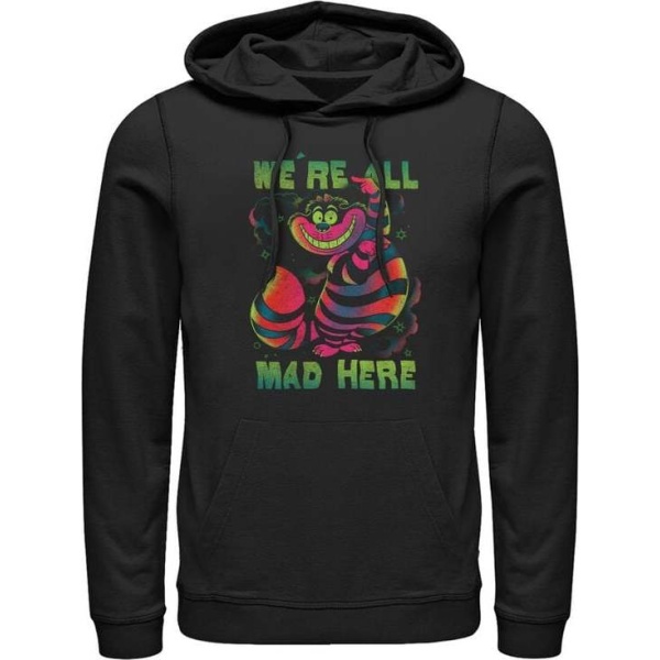 Alice in Wonderland Chesire Rainbow Mikina s kapucí na zip černá - Merchstore.cz