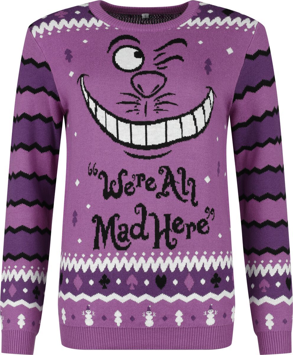 Alice in Wonderland Grinsekatze - We're All Mad Here Pletený svetr vícebarevný - Merchstore.cz Alice in Wonderland Grinsekatze - We're All Mad Here Pletený svetr vícebarevný - Merchstore.cz